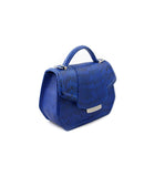 Electric Blue meshed water snake mini Anabella Tote